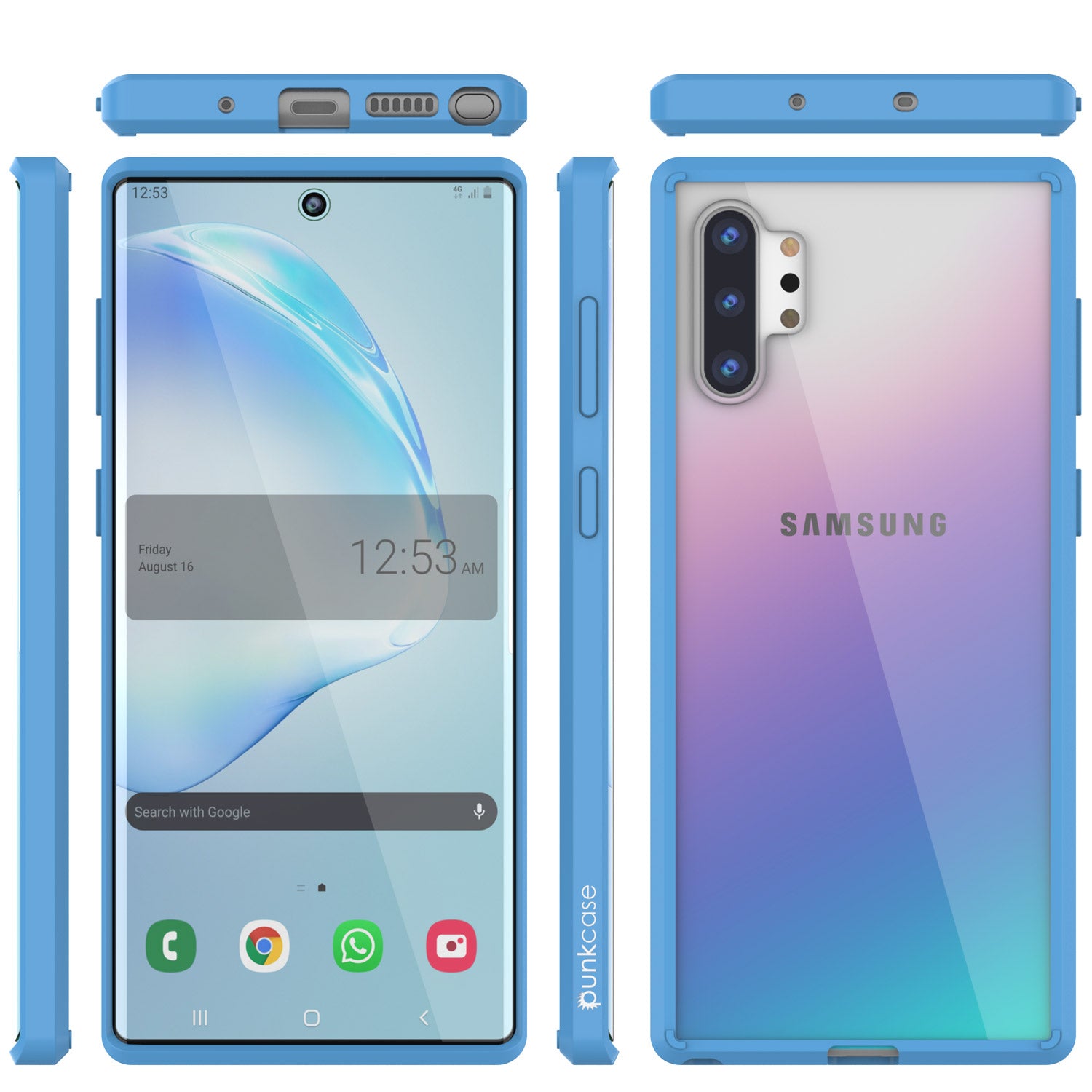 Galaxy Note 10+ Plus Punkcase Lucid-2.0 Series Slim Fit Armor Light Blue Case Cover