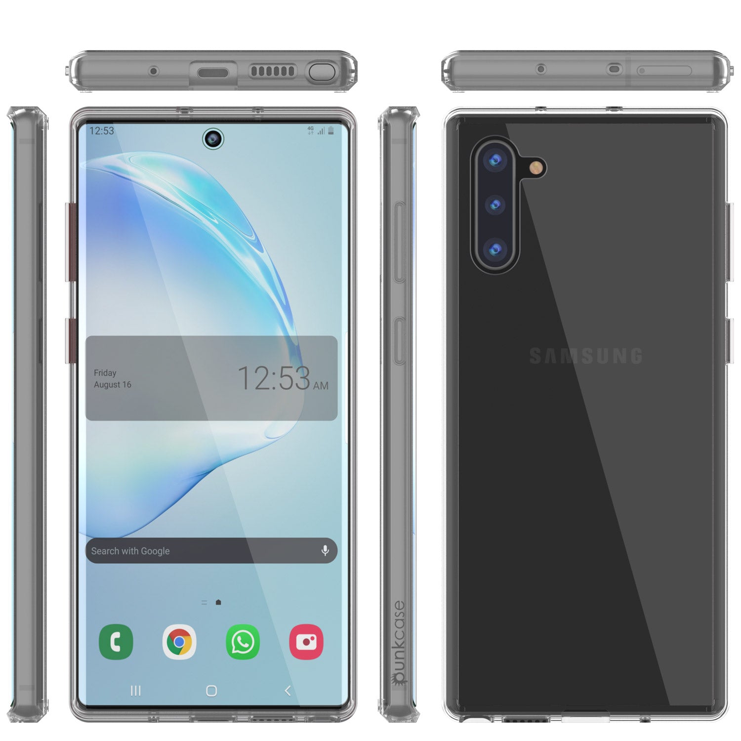 Galaxy Note 10 Punkcase Lucid-2.0 Series Slim Fit Armor Clear Case Cover