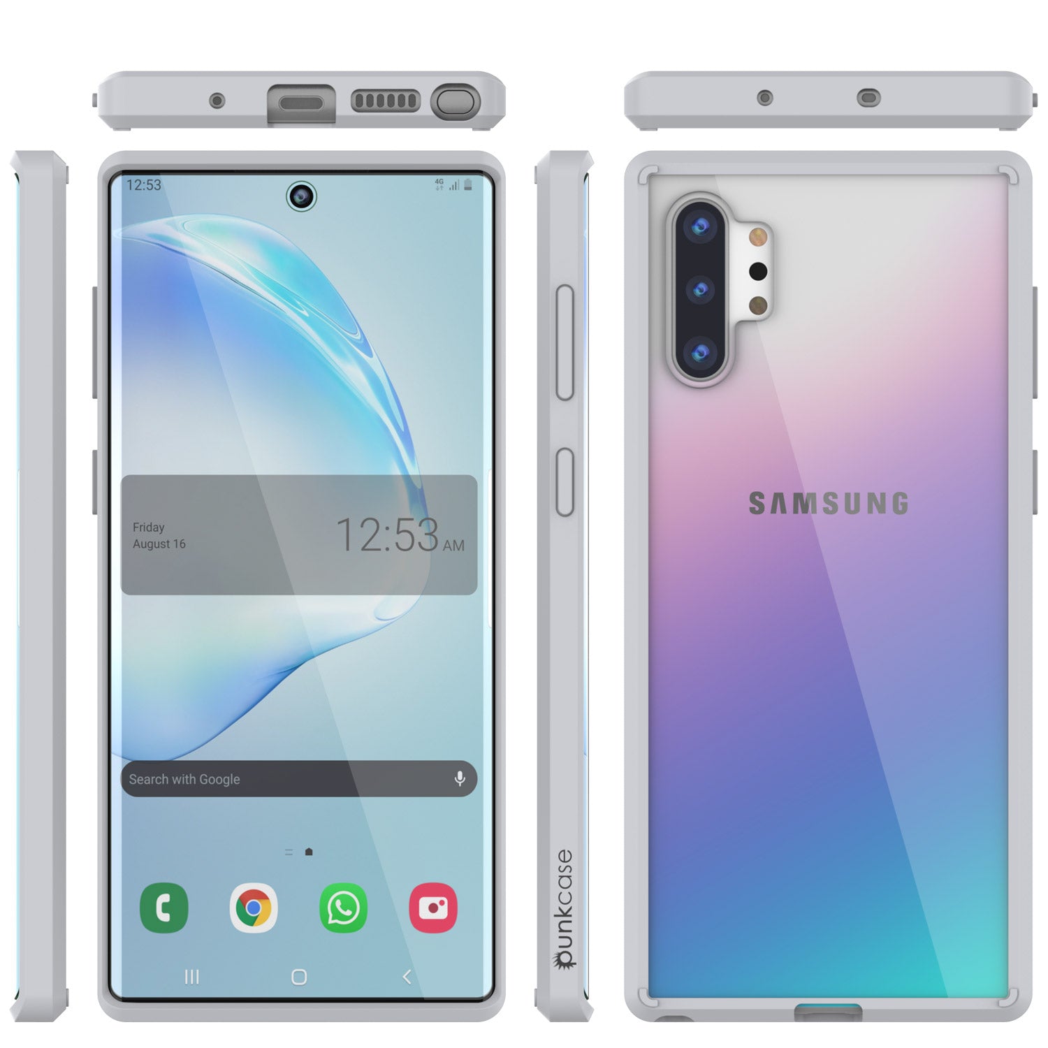 Galaxy Note 10+ Plus Punkcase Lucid-2.0 Series Slim Fit Armor White Case Cover