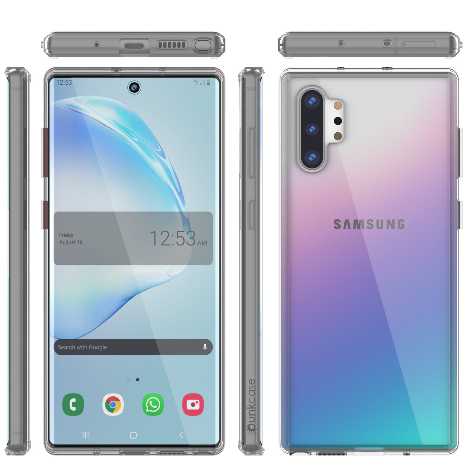 Galaxy Note 10+ Plus Punkcase Lucid-2.0 Series Slim Fit Armor Clear Case Cover