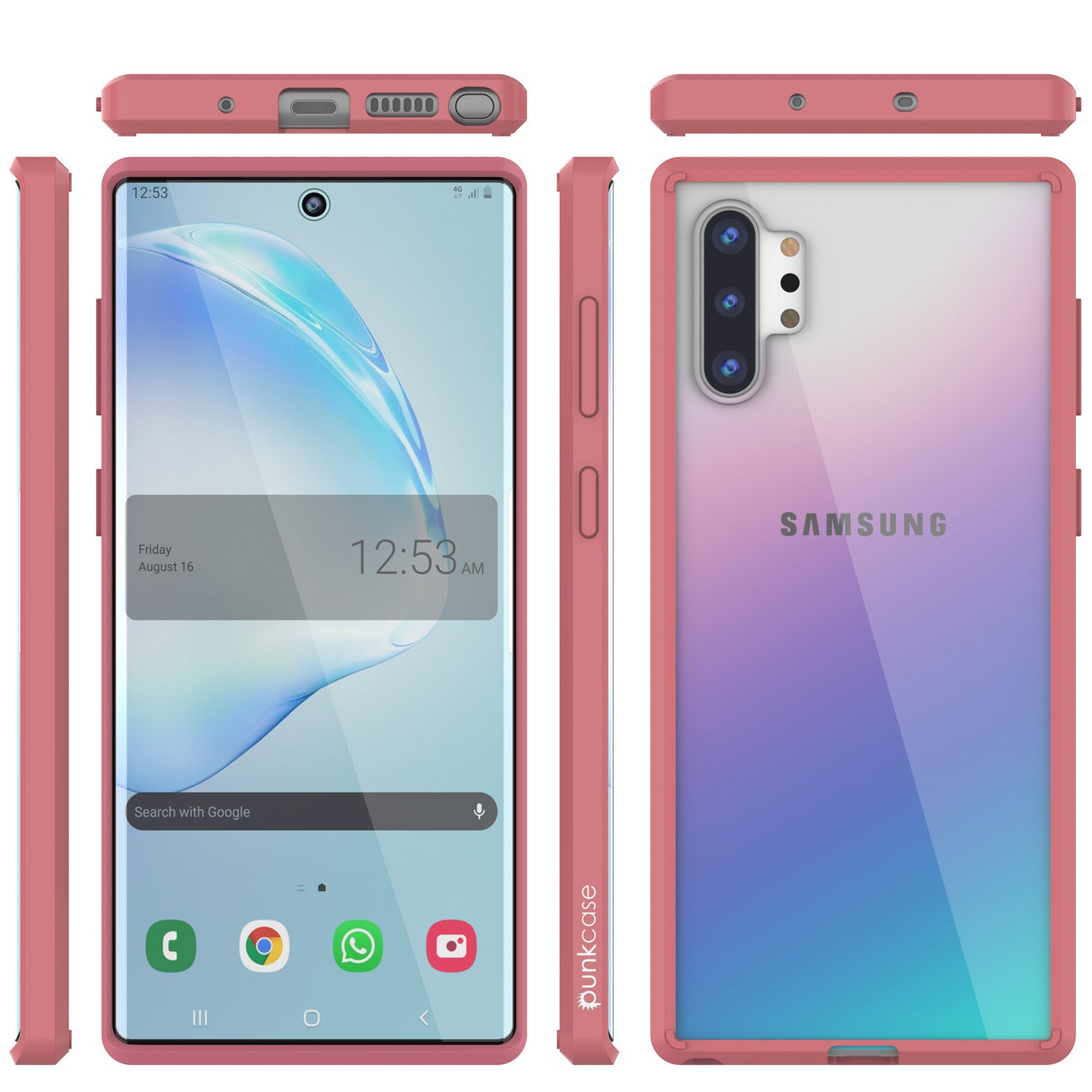 Galaxy Note 10+ Plus Punkcase Lucid-2.0 Series Slim Fit Armor Pink Case Cover