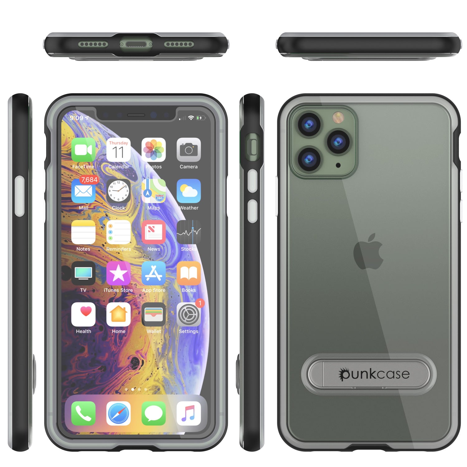 iPhone 11 Pro Case, PUNKcase [LUCID 3.0 Series] [Slim Fit] Armor Cover w/ Integrated Screen Protector [Black]