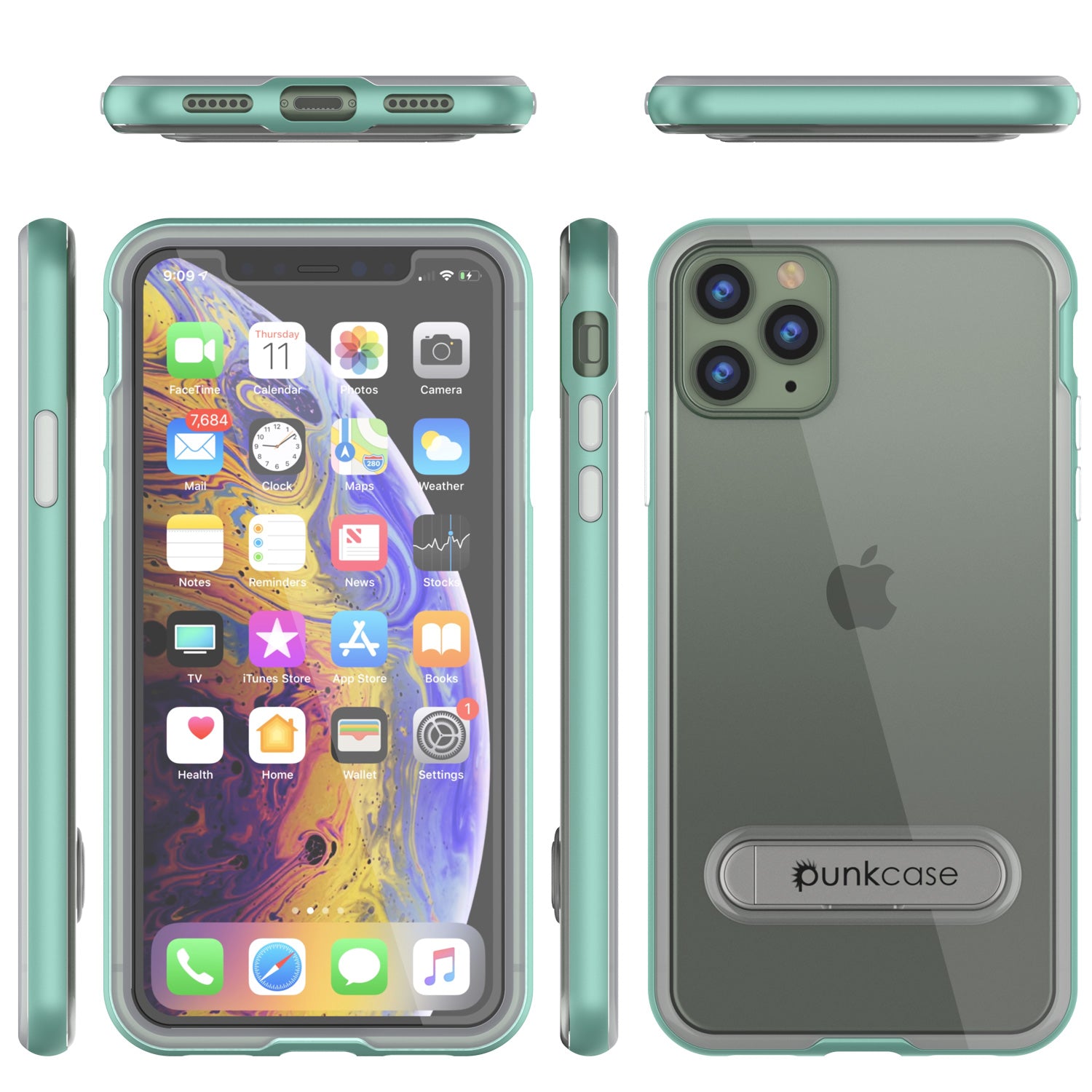 iPhone 11 Pro Case, PUNKcase [LUCID 3.0 Series] [Slim Fit] Armor Cover w/ Integrated Screen Protector [Teal]