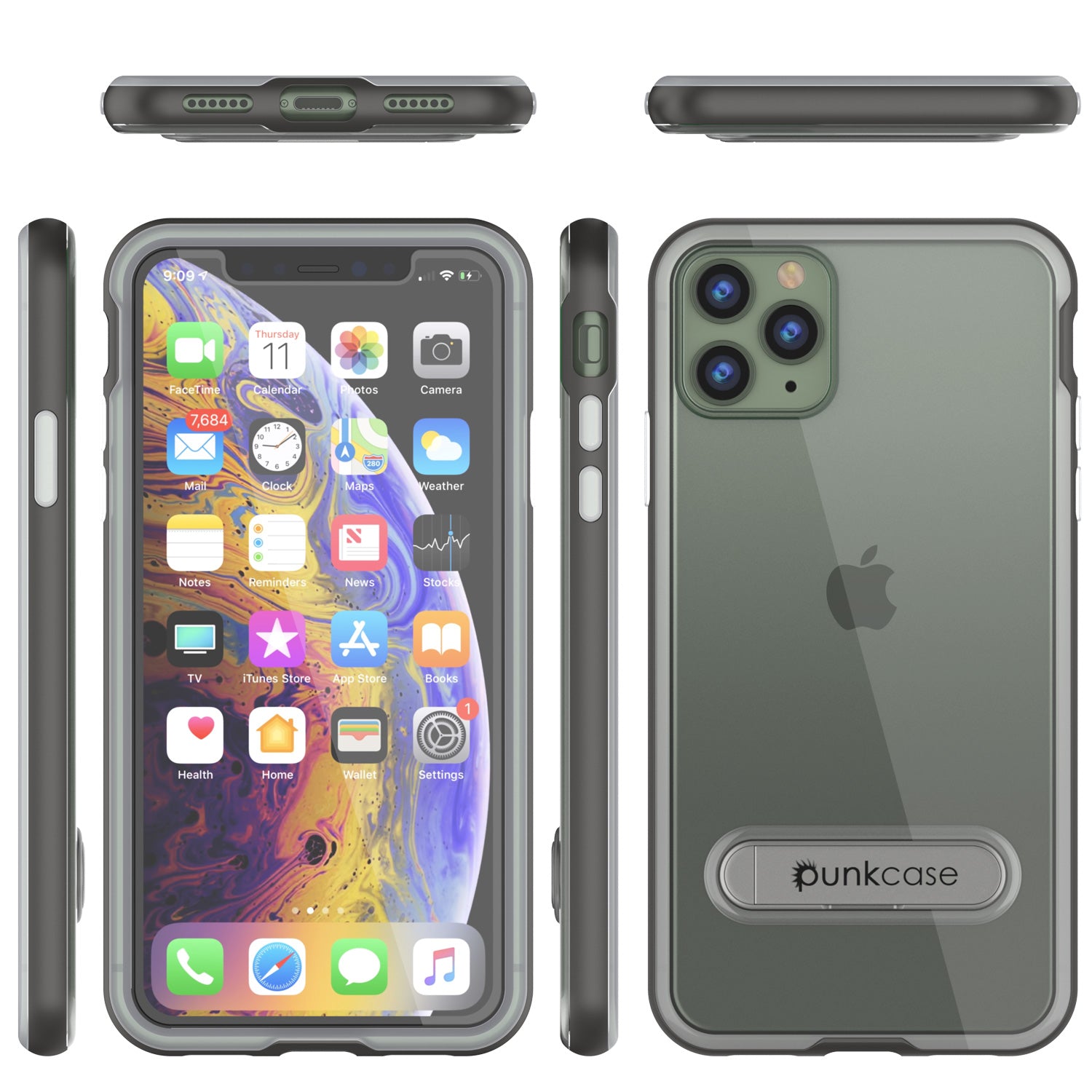 iPhone 11 Pro Case, PUNKcase [LUCID 3.0 Series] [Slim Fit] Armor Cover w/ Integrated Screen Protector [Grey]