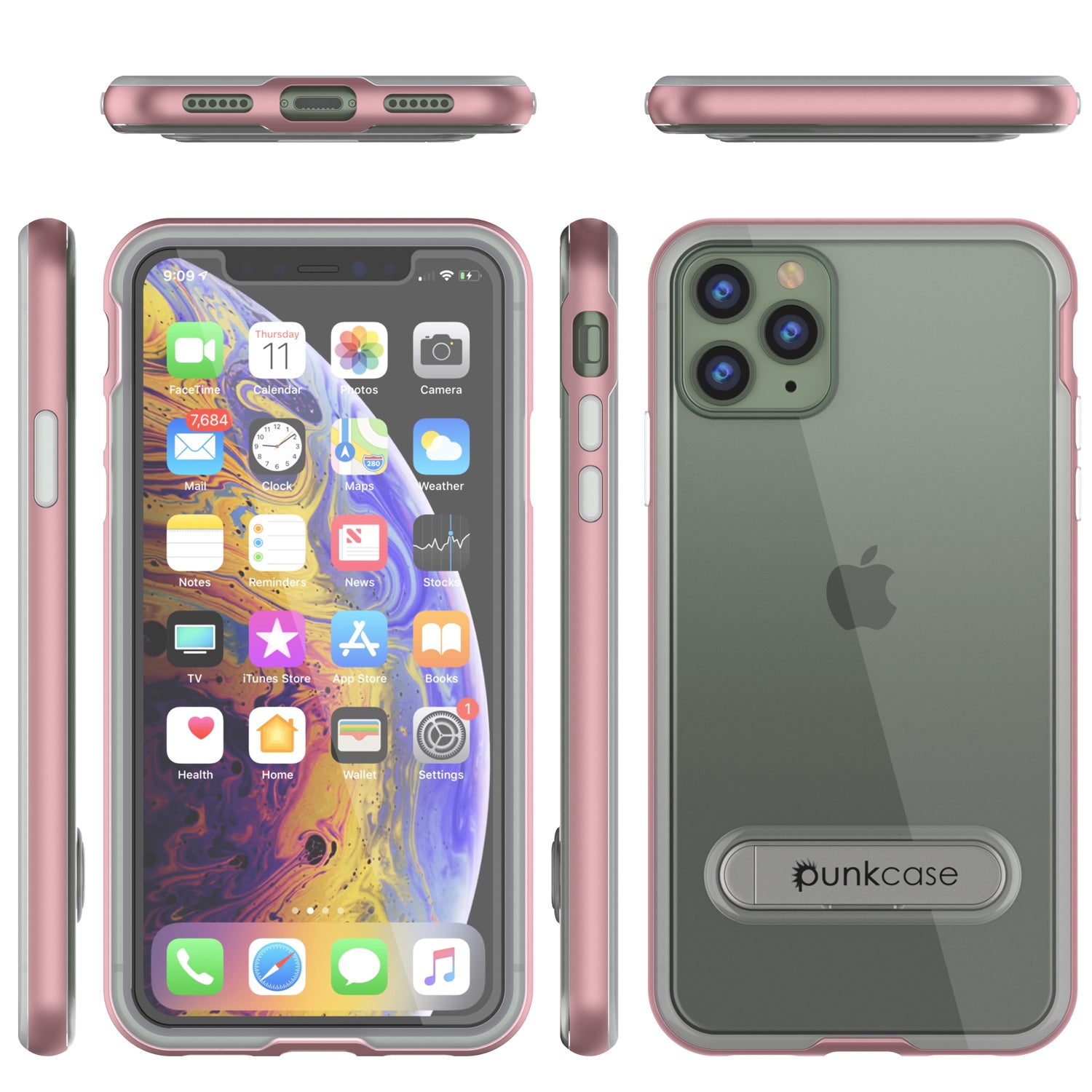 iPhone 11 Pro Case, PUNKcase [LUCID 3.0 Series] [Slim Fit] Armor Cover w/ Integrated Screen Protector [Rose Gold]