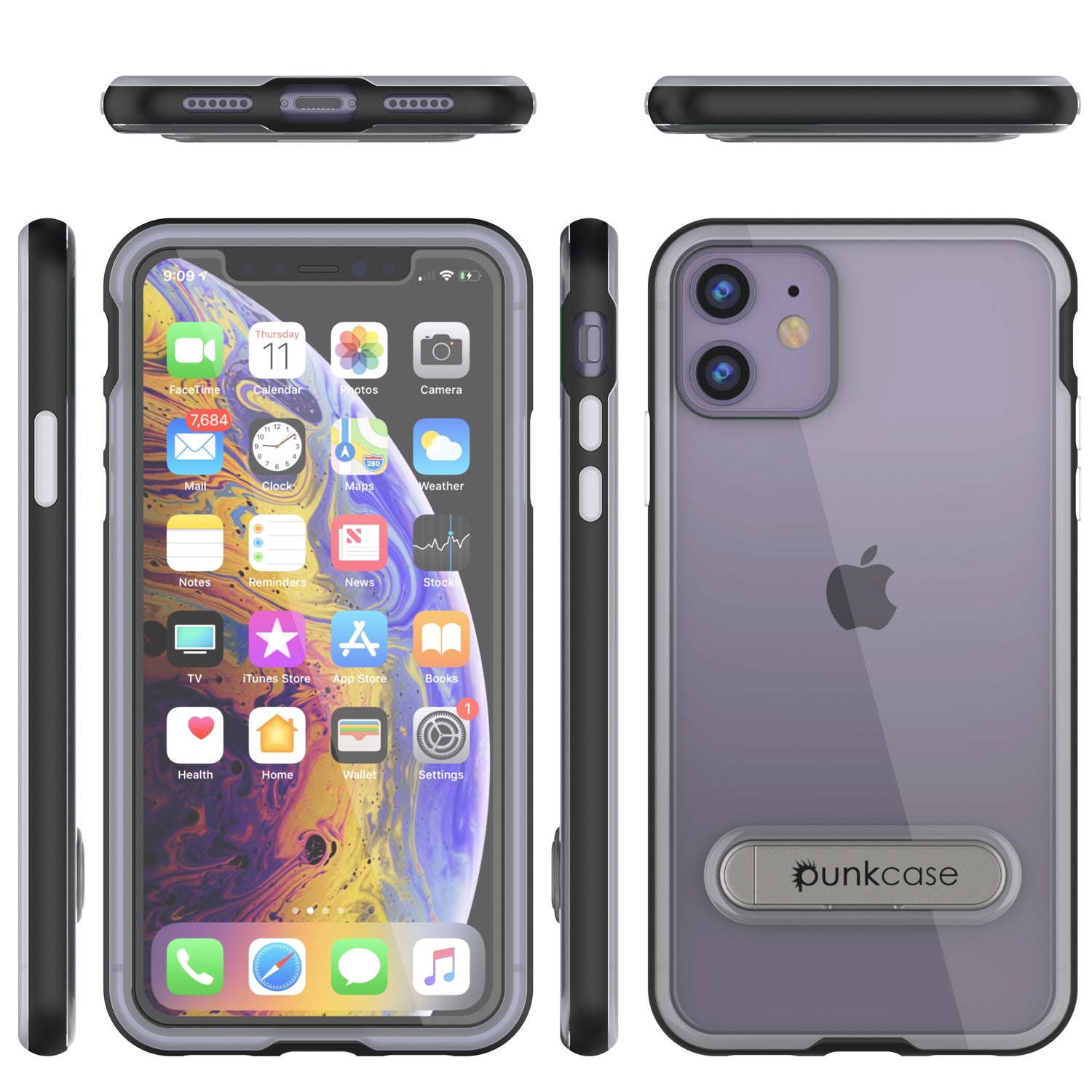 iPhone 11 Case, PUNKcase [LUCID 3.0 Series] [Slim Fit] Armor Cover w/ Integrated Screen Protector [Black]