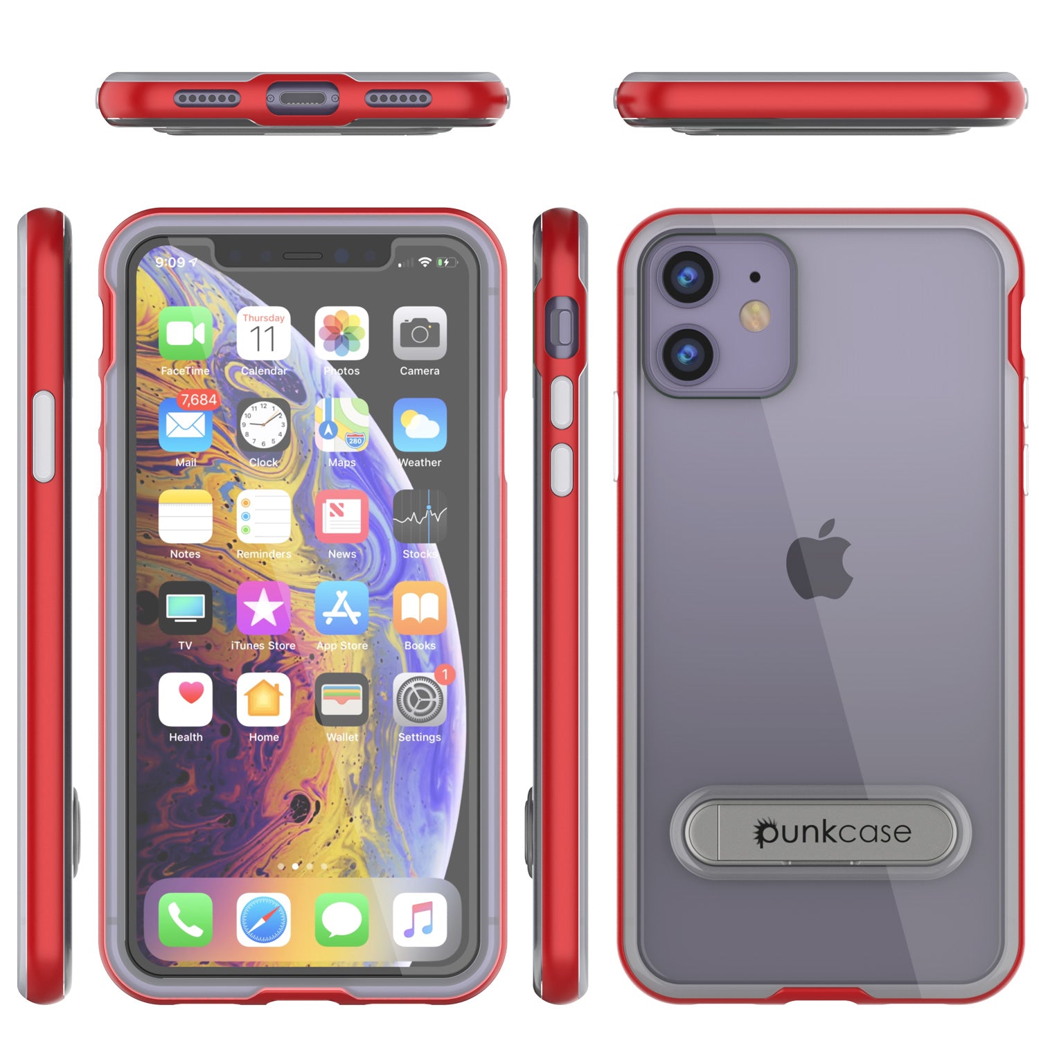 iPhone 11 Case, PUNKcase [LUCID 3.0 Series] [Slim Fit] Armor Cover w/ Integrated Screen Protector [Red]