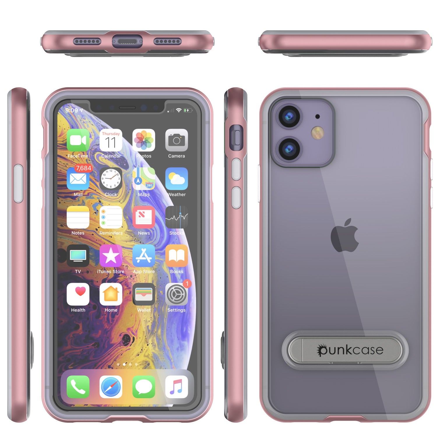 iPhone 11 Case, PUNKcase [LUCID 3.0 Series] [Slim Fit] Armor Cover w/ Integrated Screen Protector [Rose Gold]