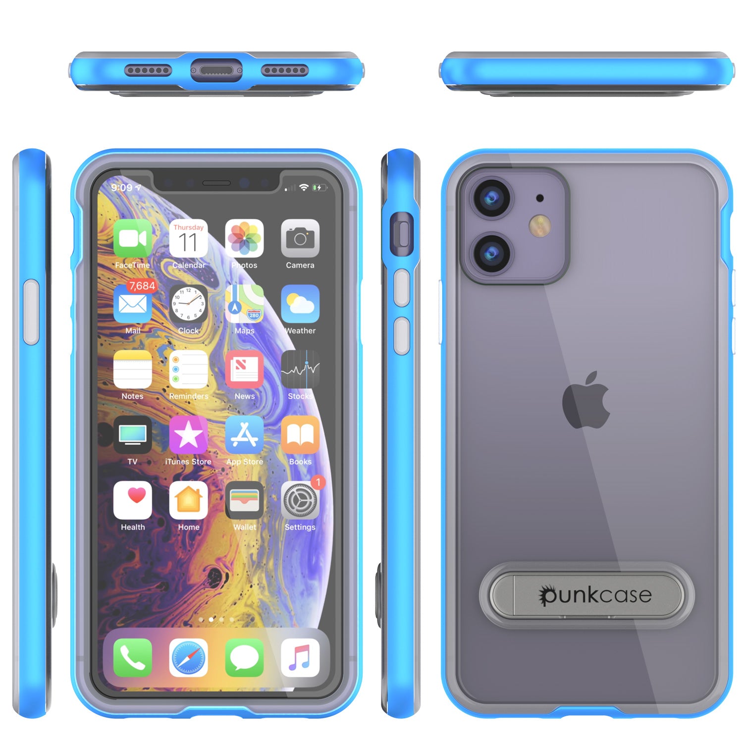iPhone 11 Case, PUNKcase [LUCID 3.0 Series] [Slim Fit] Armor Cover w/ Integrated Screen Protector [Blue]