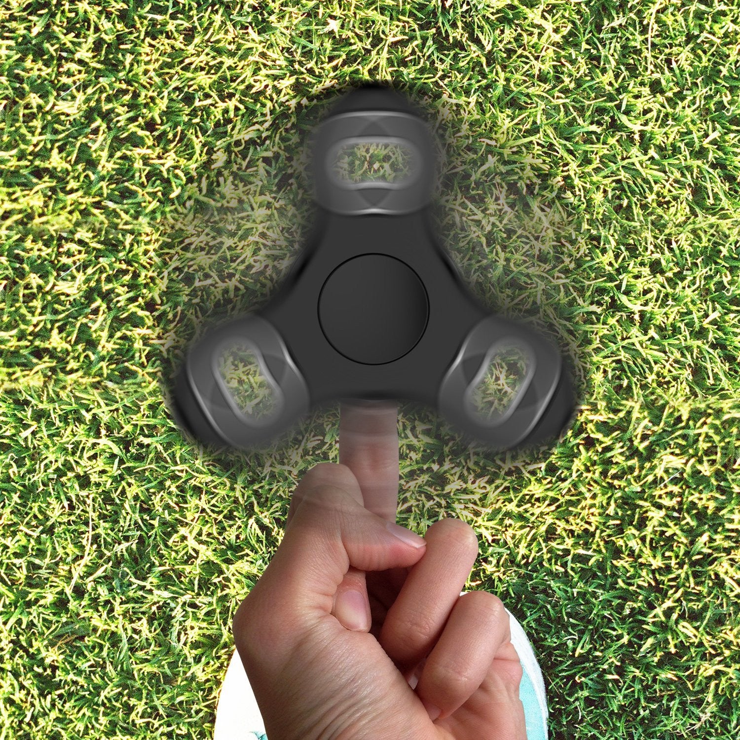 InfiSpin Z1 Fidget Spinner, ABS Tri Hand Spinner [Easy Flick & Spin] [Black]