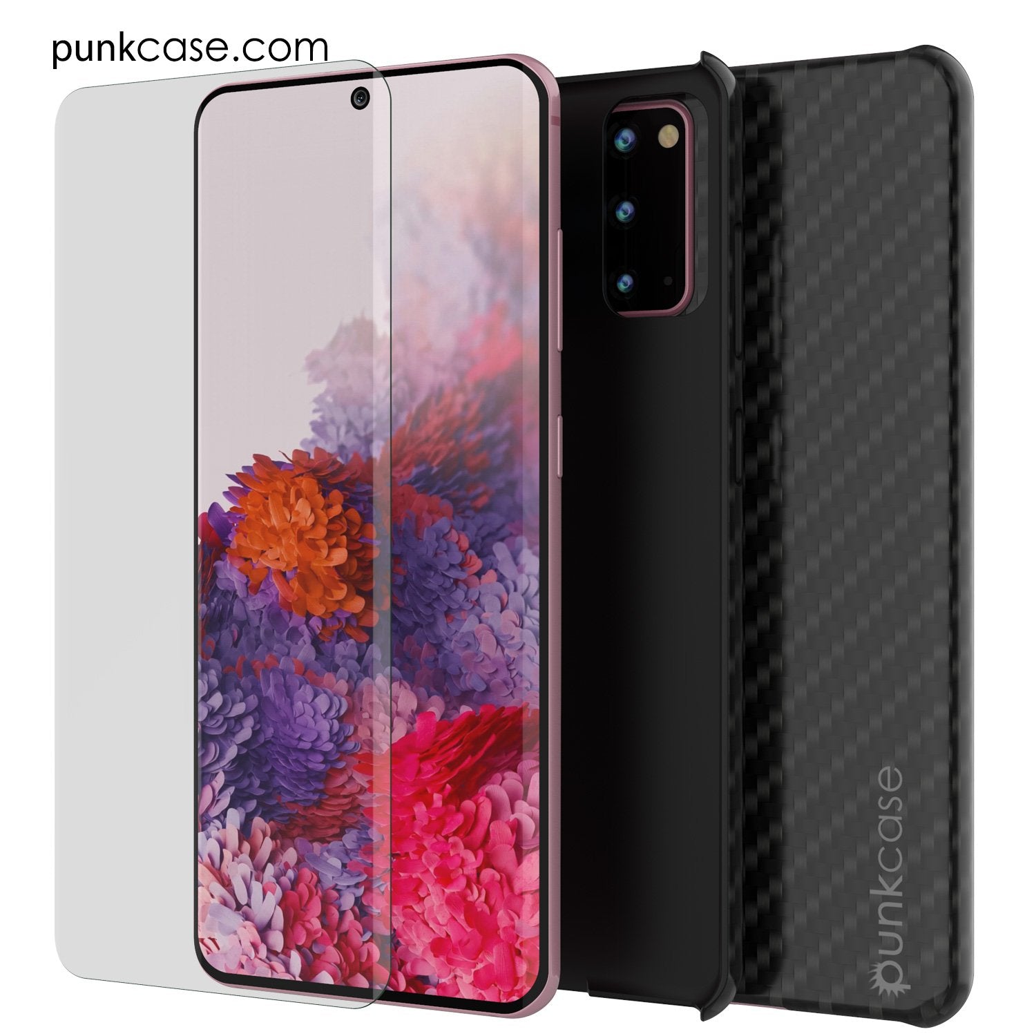 Galaxy S21 Case, Punkcase CarbonShield, Heavy Duty & Ultra Thin 2 Piece Dual Layer PU Leather Black Cover (Carbon Fiber Style)