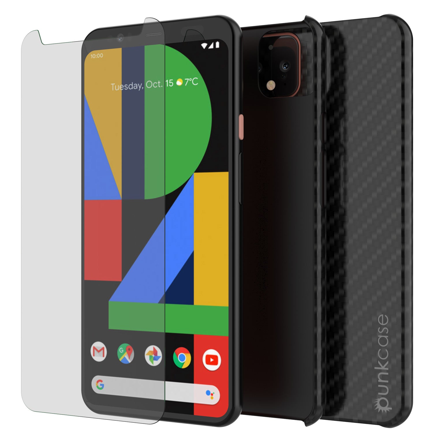 Google Pixel 4 CarbonShield Heavy Duty & Ultra Thin Leather Cover