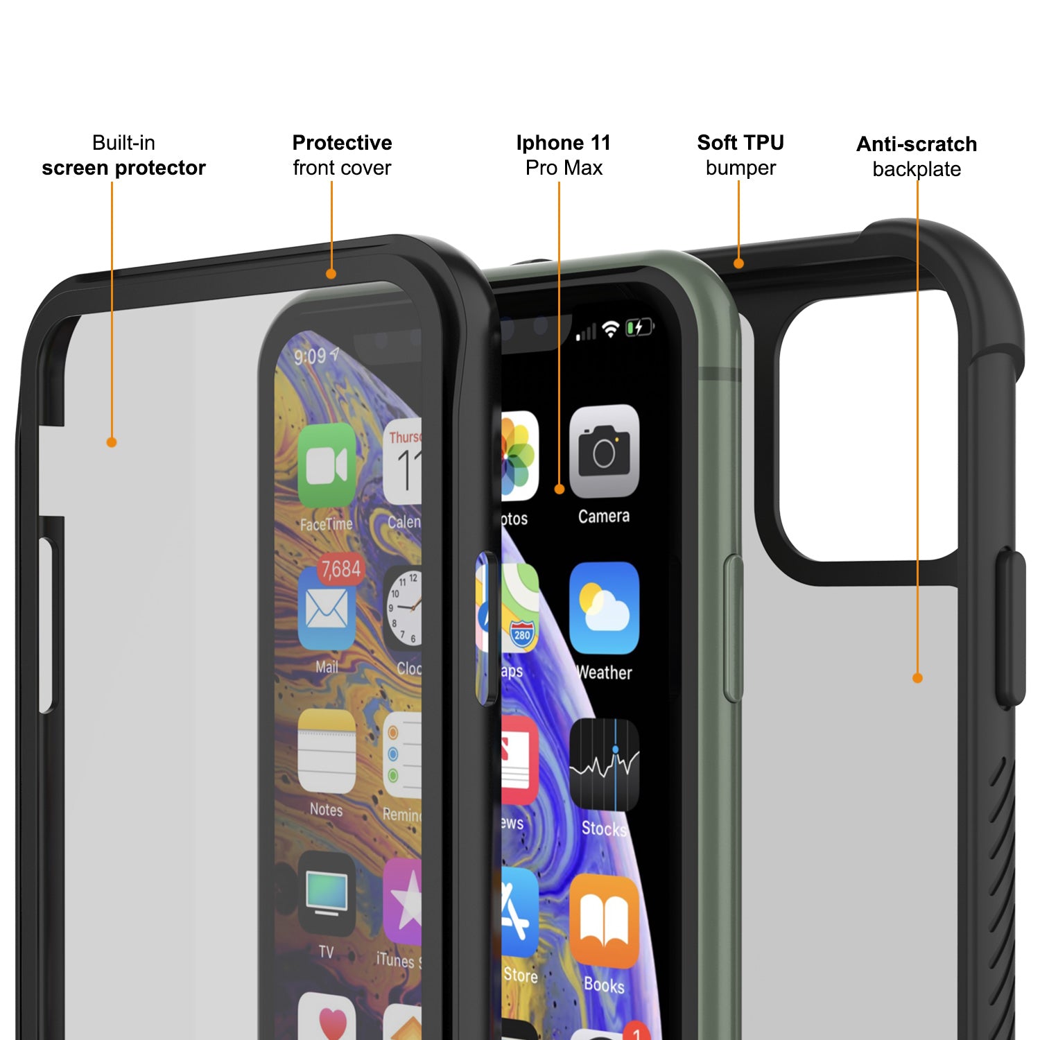 PunkCase Custodia protettiva con riflettore per iPhone 11 W PunkCase Custodia protettiva con riflettore per iPhone 11 W