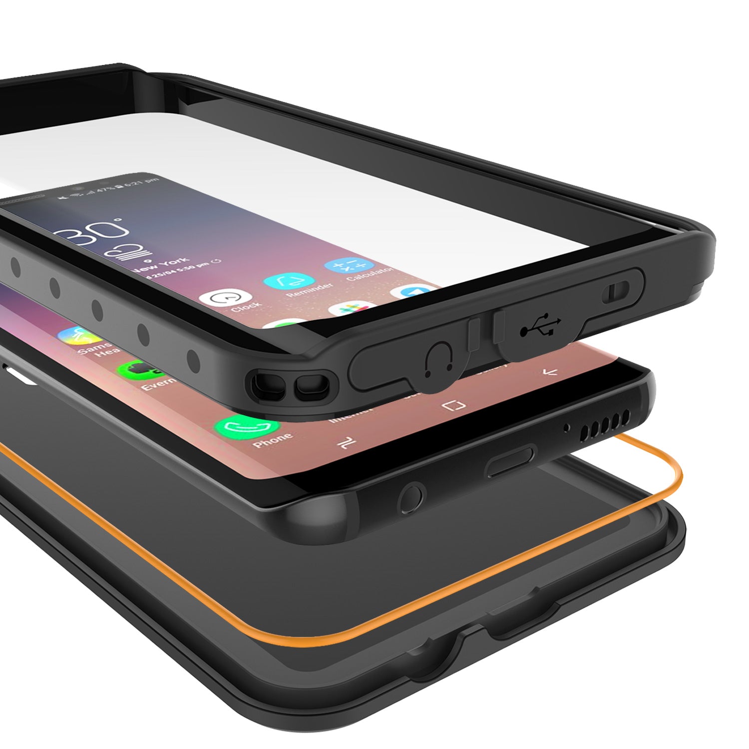 Galaxy S9 Waterproof Case PunkCase StudStar Black Thin 6.6ft Underwater IP68 Shock/Snow Proof