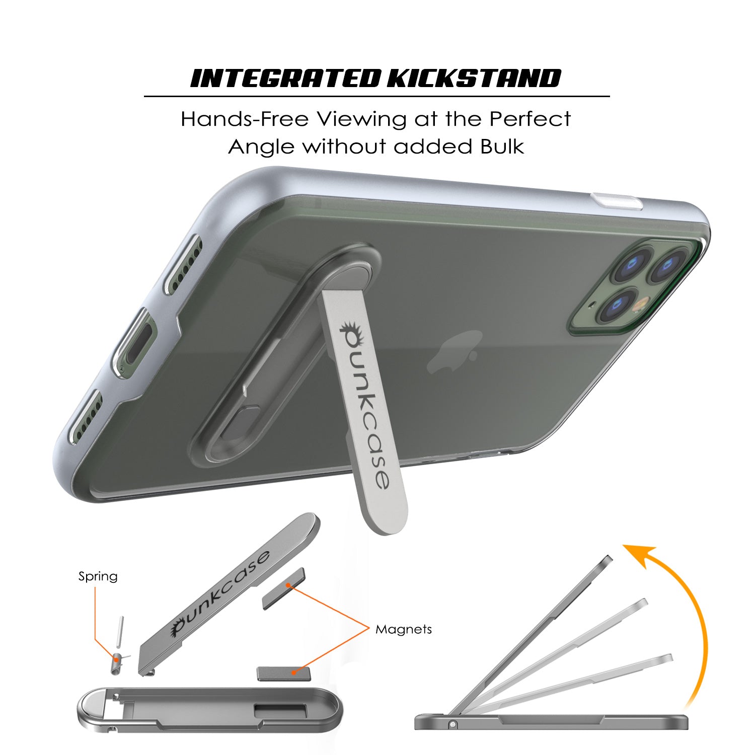 iPhone 11 Pro Max Case, PUNKcase [LUCID 3.0 Series] [Slim Fit] Armor Cover w/ Integrated Screen Protector [Silver]
