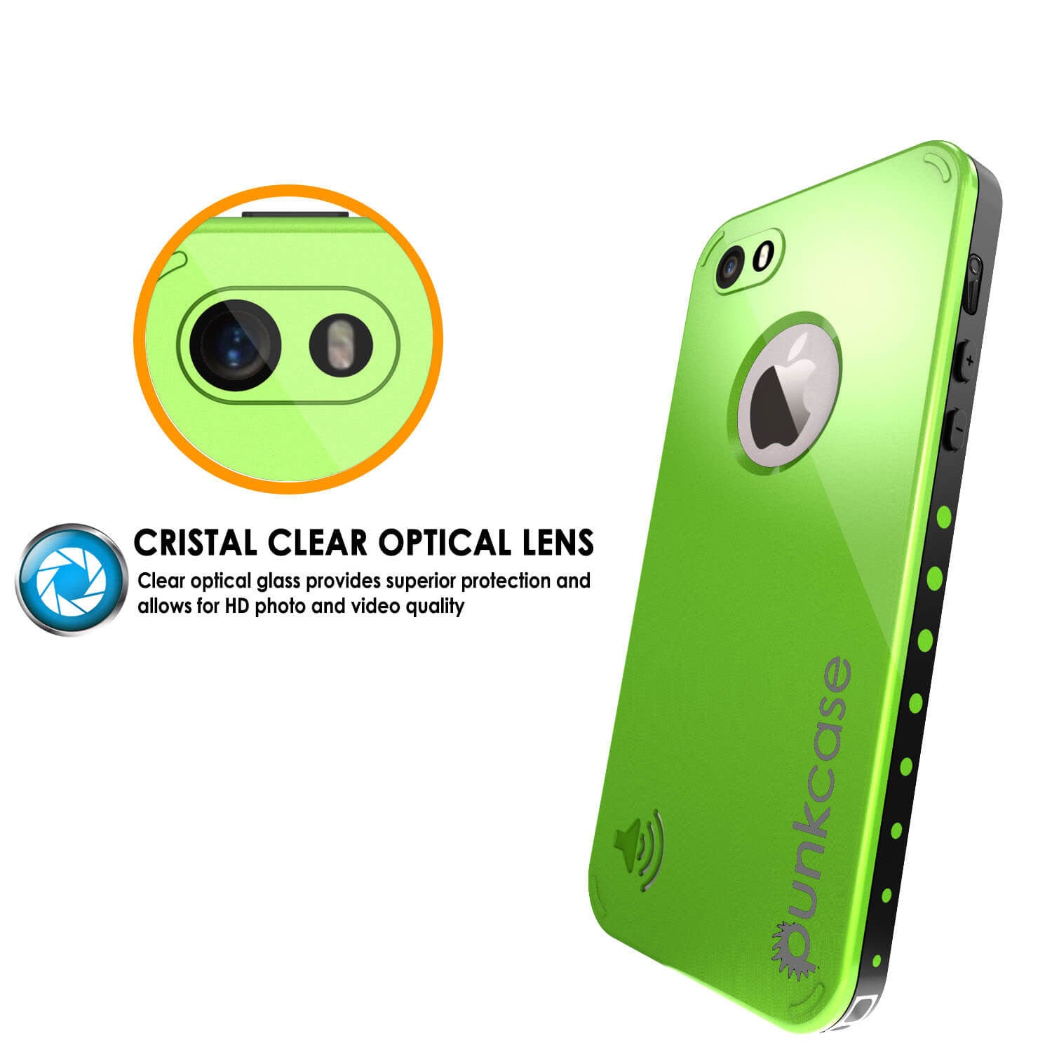 iPhone SE/5S/5 Waterproof Case, PunkCase StudStar Light Green Shock/Dirt Proof | Lifetime Warranty