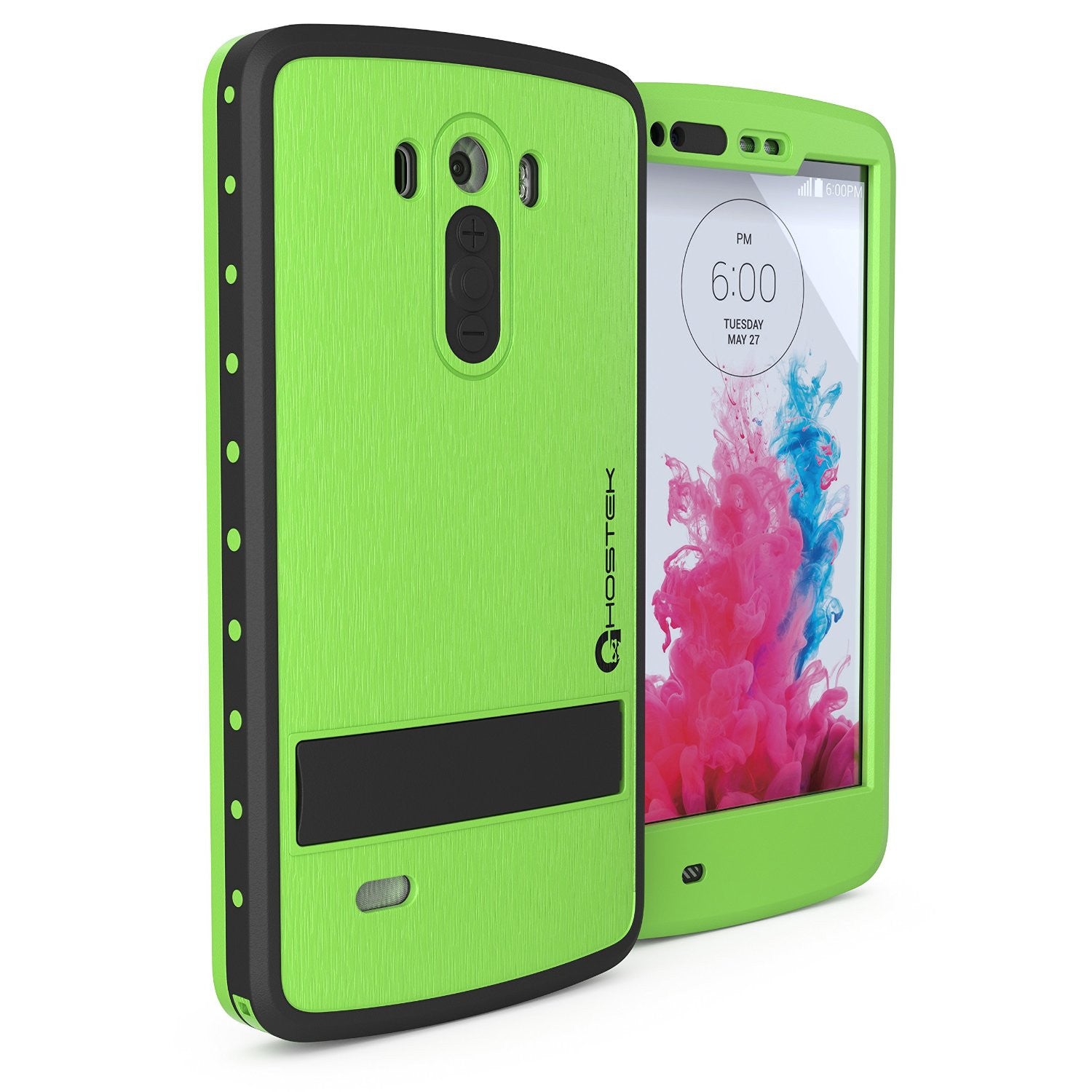 LG G3 Waterproof Case, Ghostek Atomic Green W/ Attached Screen Protector Slim Fitted