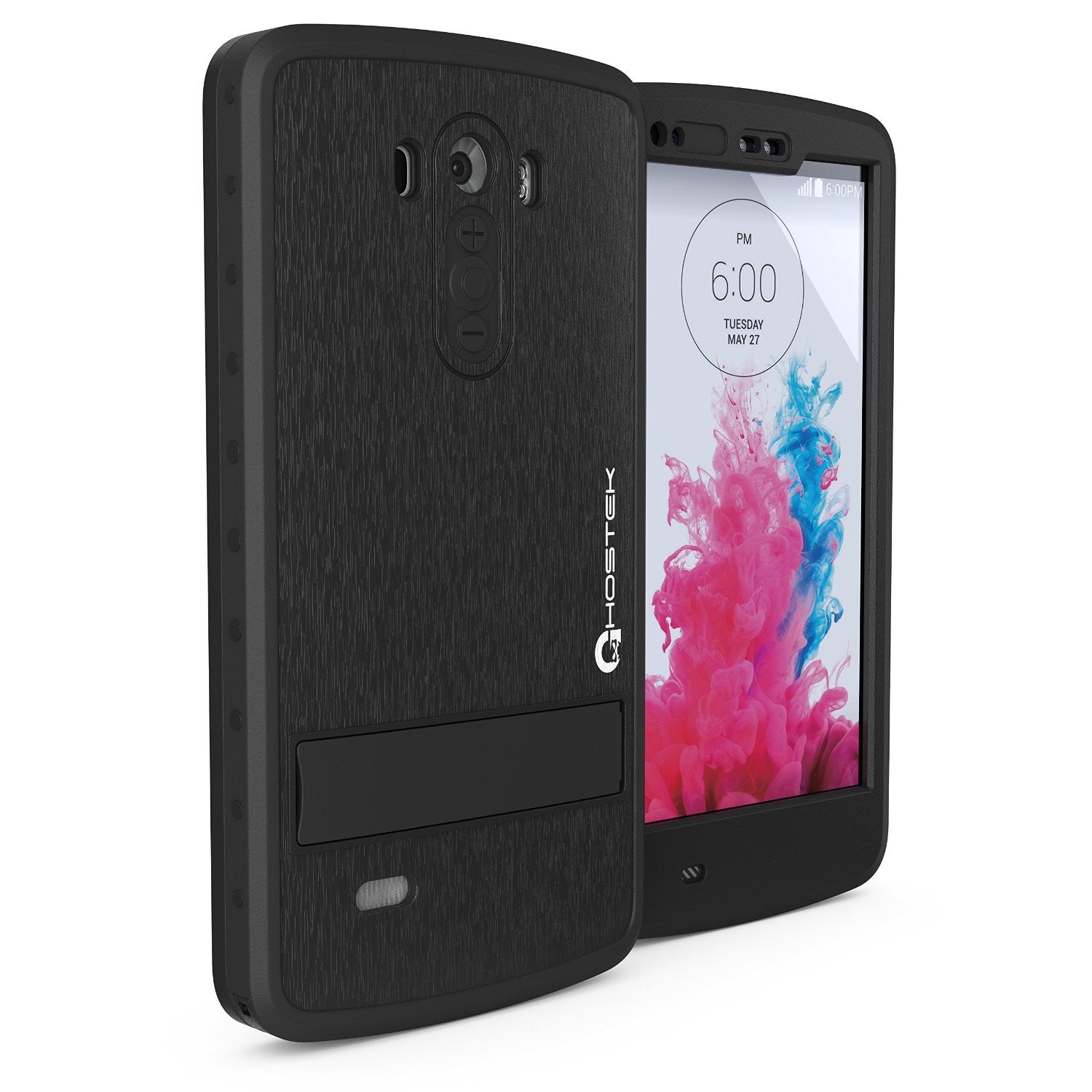 LG G3 Waterproof Case, Ghostek Atomic Black W/ Attached Screen Protector Fitted for LG G3