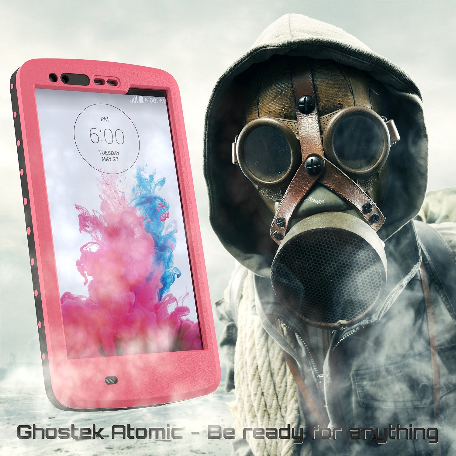 LG G3 Waterproof Case, Ghostek Atomic Pink W/ Attached Screen Protector Slim Fitted  LG G3