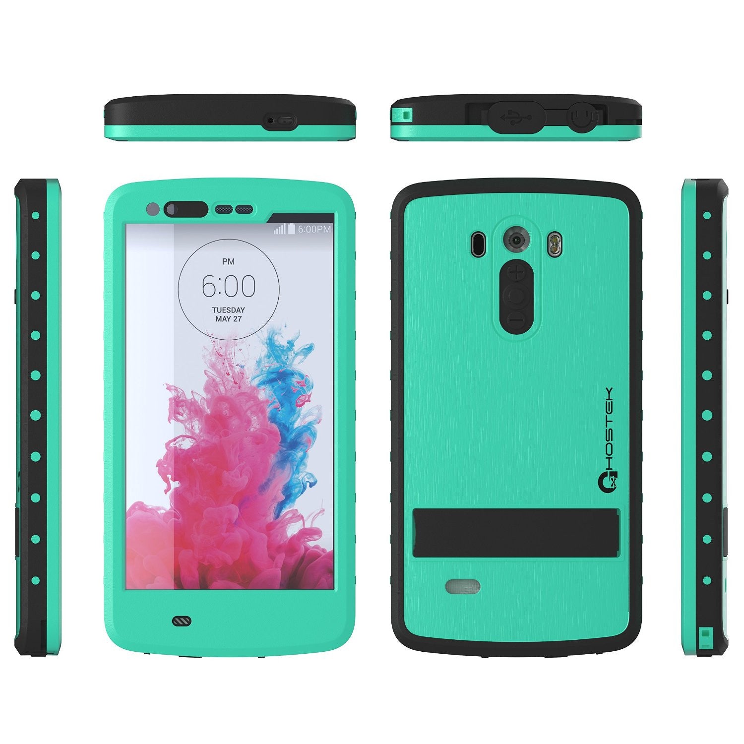 LG G3 Waterproof Case, Ghostek Atomic Teal W/ Attached Screen Protector  Slim Fitted  LG G3