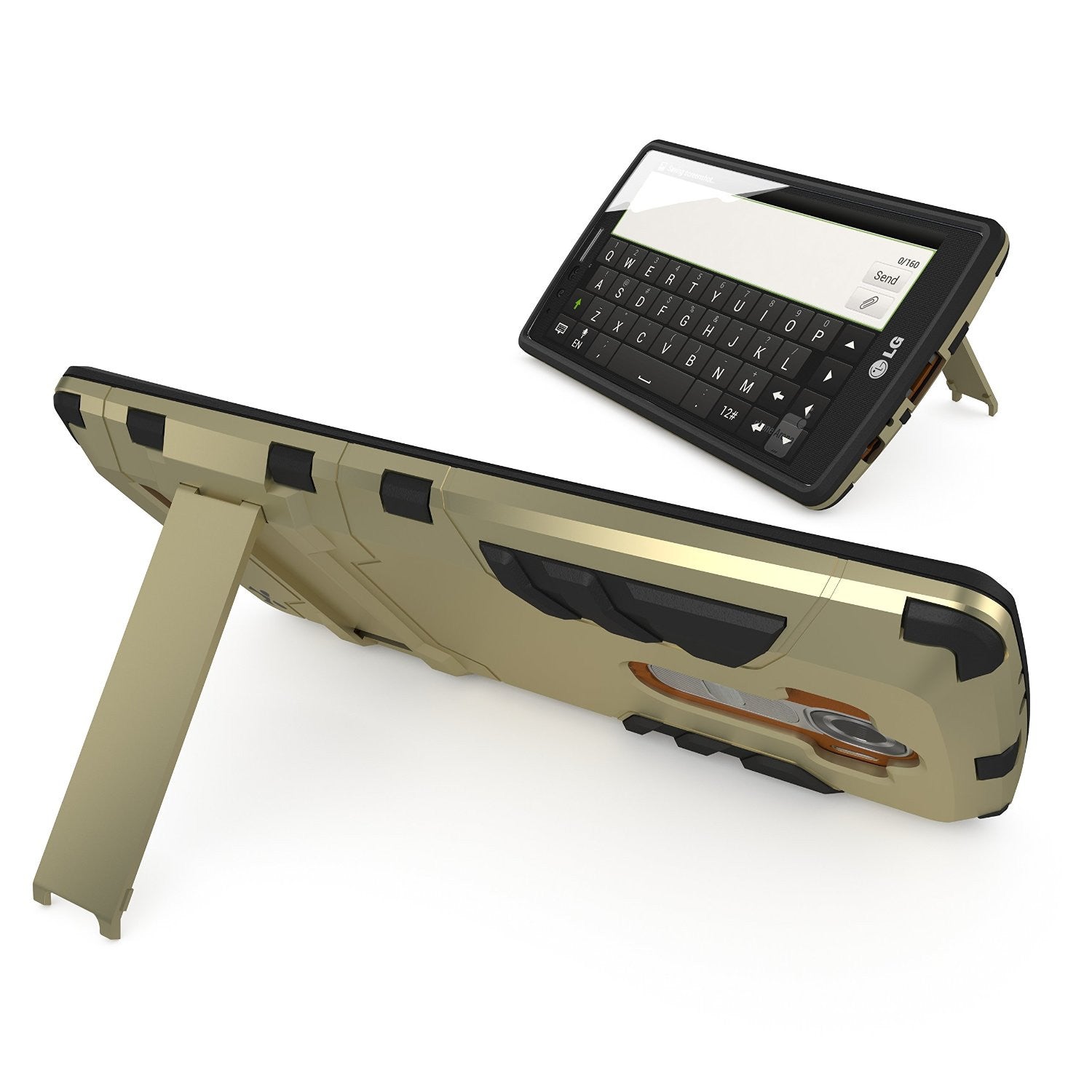 LG G4 Case Ghostek Armadillo 2.0 Gold w/ Tempered Glass Screen Protector | Slim Armor | Kickstand