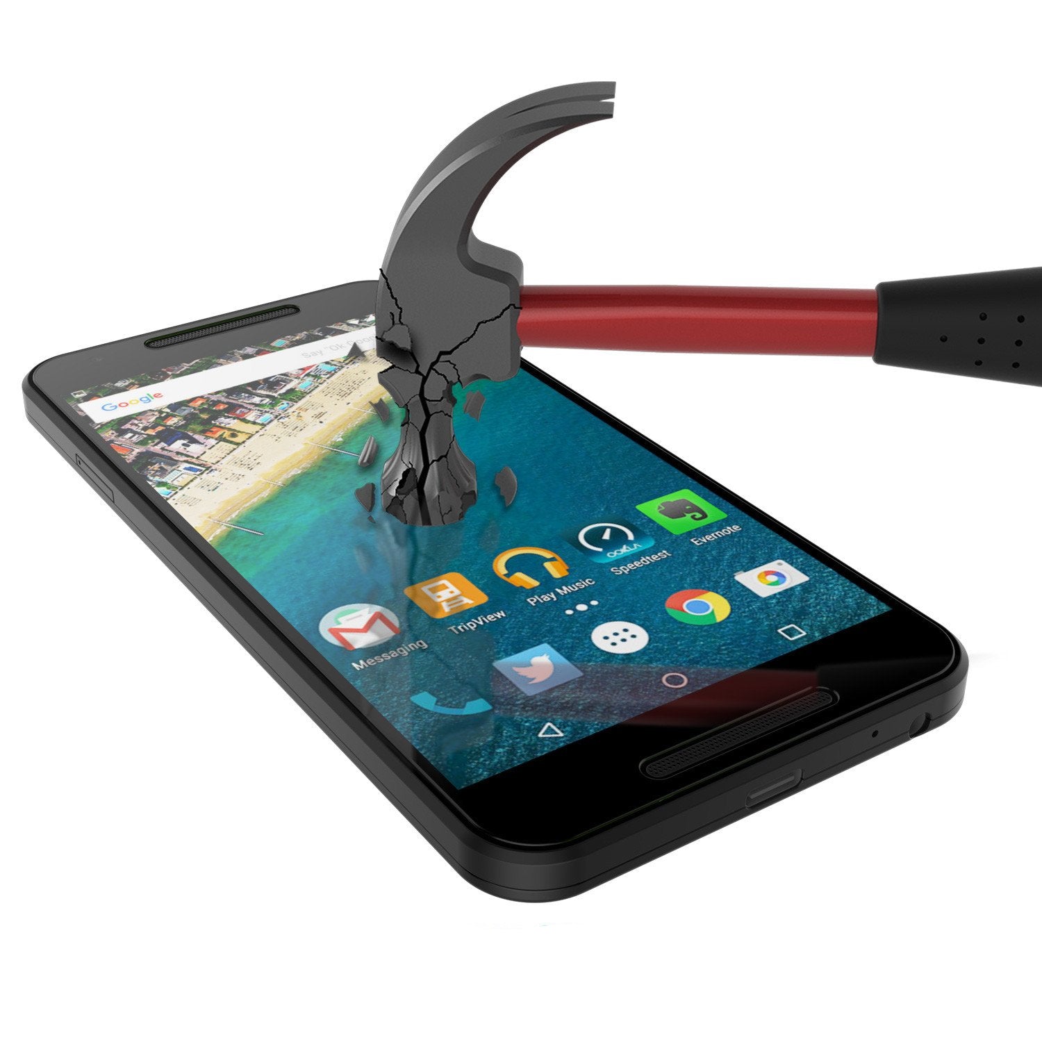 LG Nexus 5X Punkcase Glass SHIELD Tempered Glass Screen Protector 0.33mm Thick 9H Glass