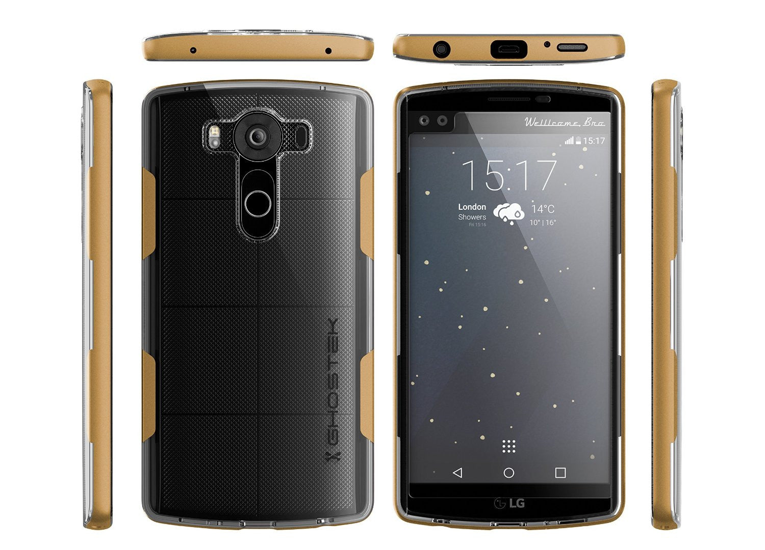 LG V10 Case, Ghostek® Cloak Gold Slim Hybrid Impact Armor Cover | Lifetime Warranty Exchange