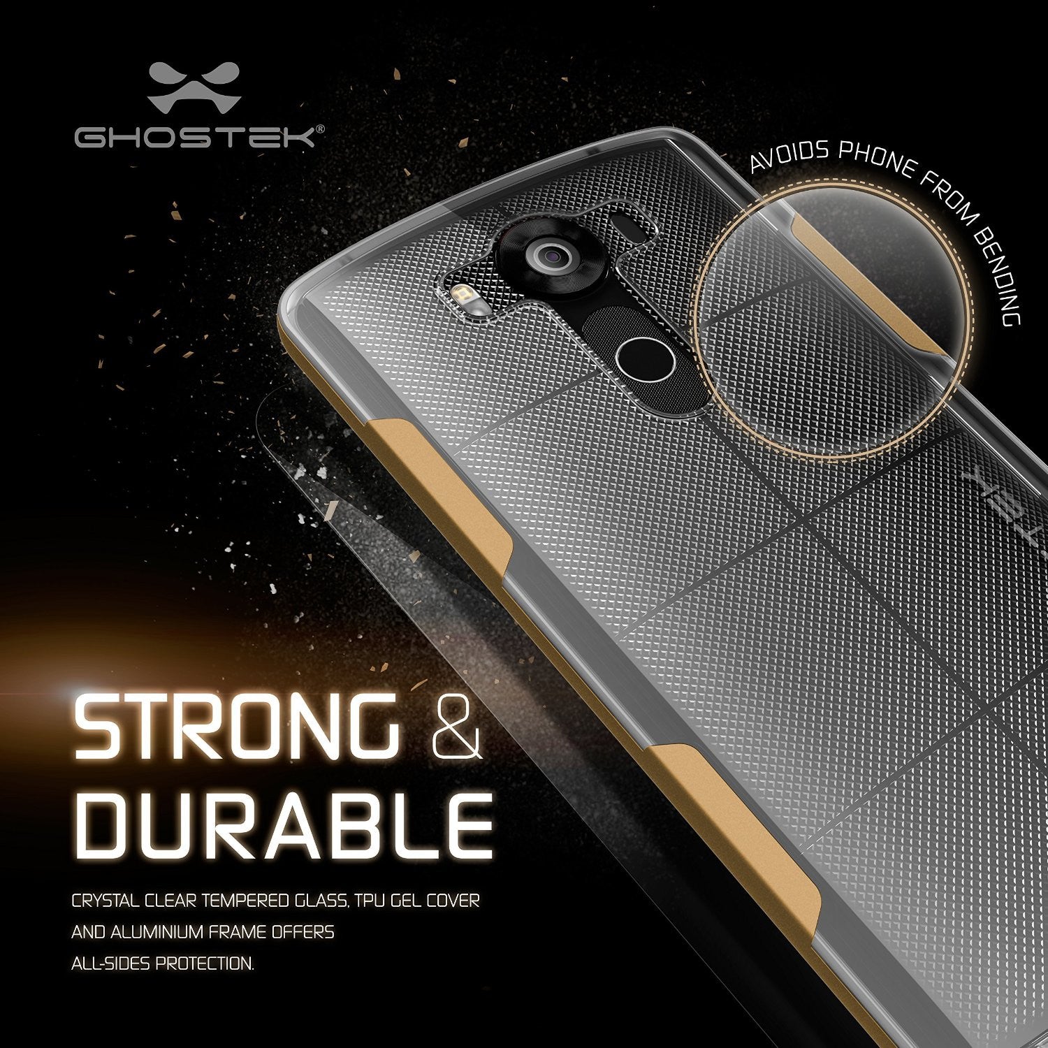 LG V10 Case, Ghostek® Cloak Gold Slim Hybrid Impact Armor Cover | Lifetime Warranty Exchange