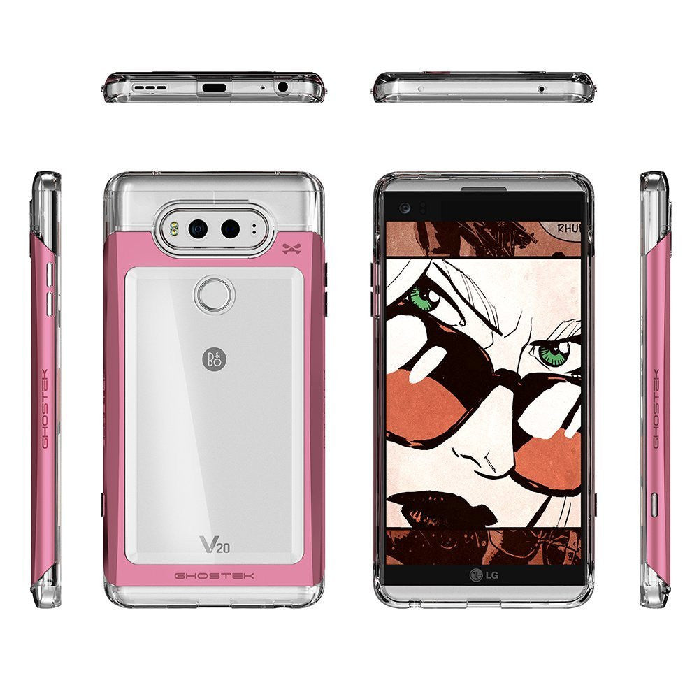 LG v20 Case, Ghostek Pink 2.0 Pink Series w/ ExplosionProof Screen Protector | Aluminum Frame