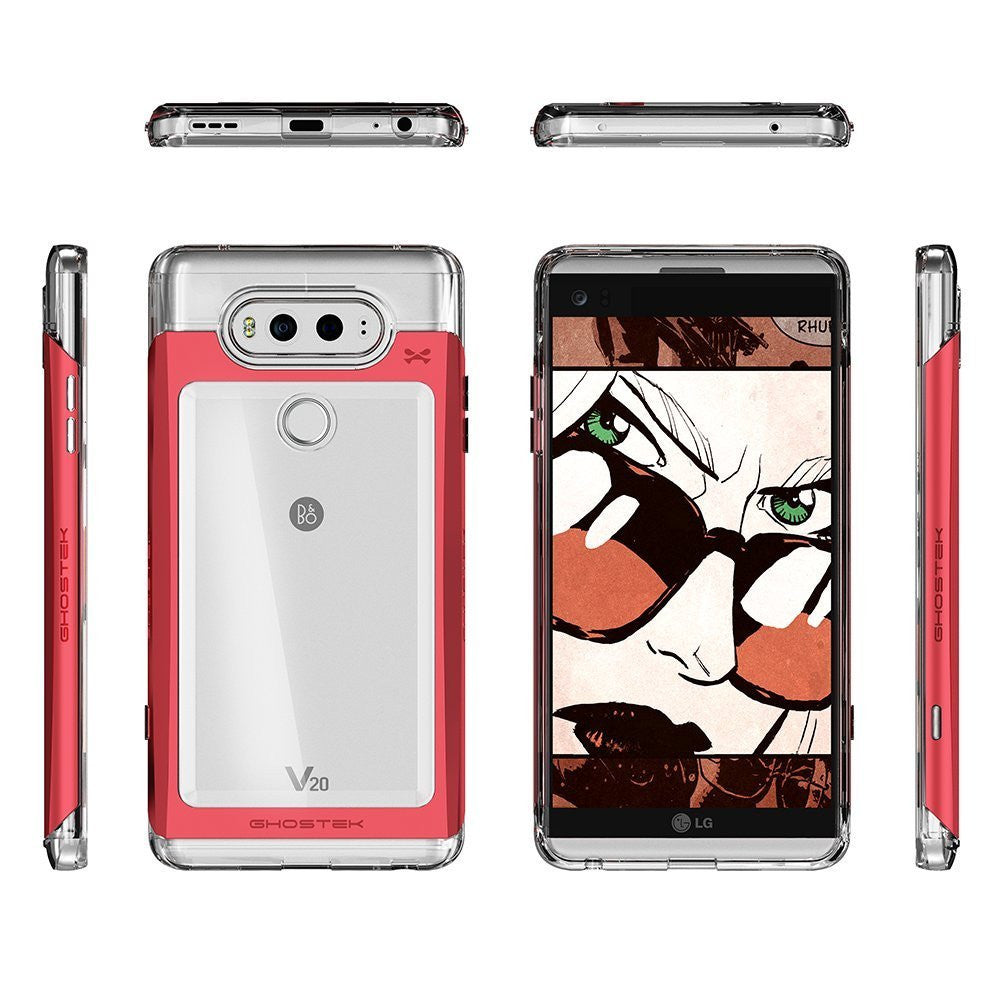 LG v20 Case, Ghostek® 2.0 Red Series w/ Explosion-Proof Screen Protector | Aluminum Frame