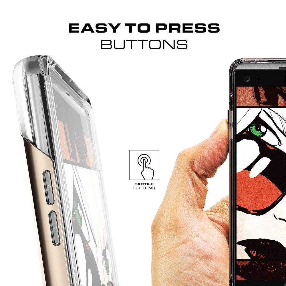 LG v20 Case, Ghostek® 2.0 Silver Series w/ Explosion-Proof Screen Protector | Aluminum Frame