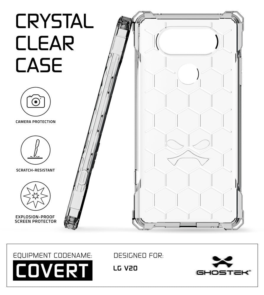 LG v20 Case, Ghostek® Covert Clear, Premium Impact Protective Armor | Lifetime Warranty Exchange