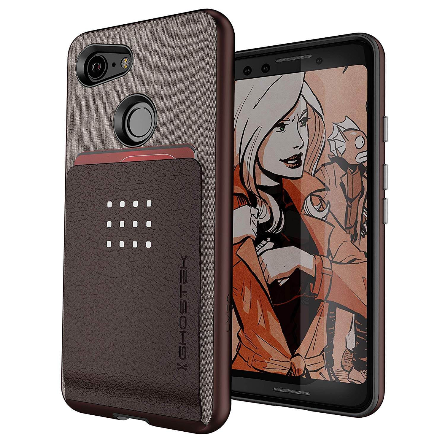 Google Pixel 3 Protective Wallet Case | Exec 2 Series [Brown]