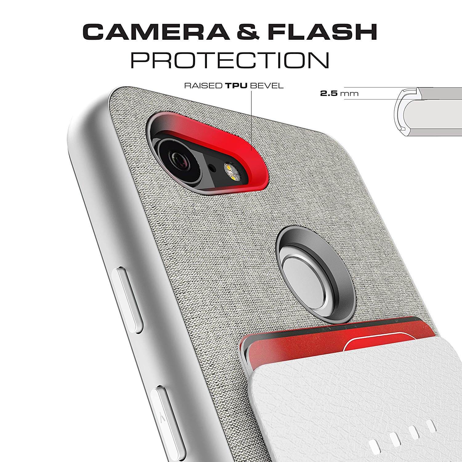 Google Pixel 3 Protective Wallet Case | Exec 2 Series [Red]