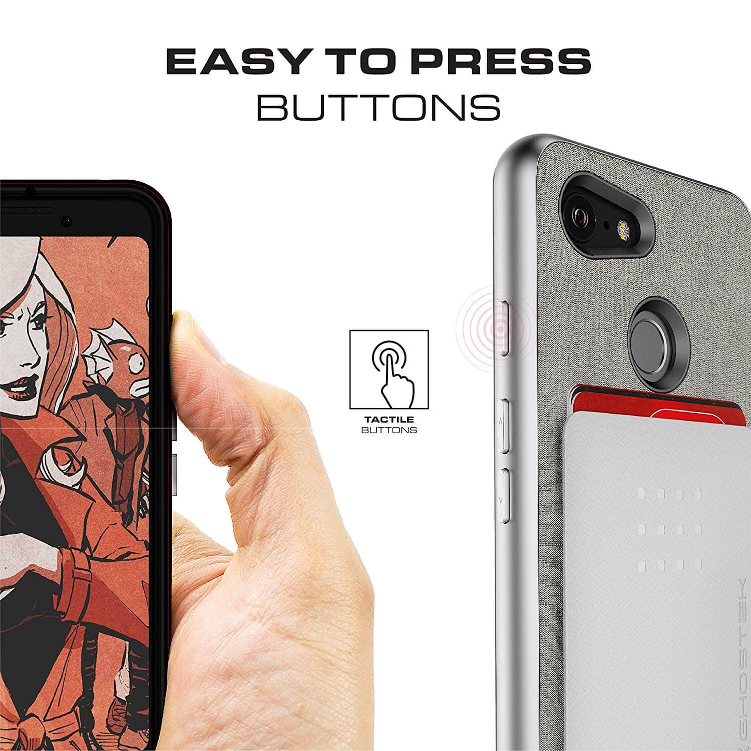 Google Pixel 3 Protective Wallet Case | Exec 2 Series [Red]