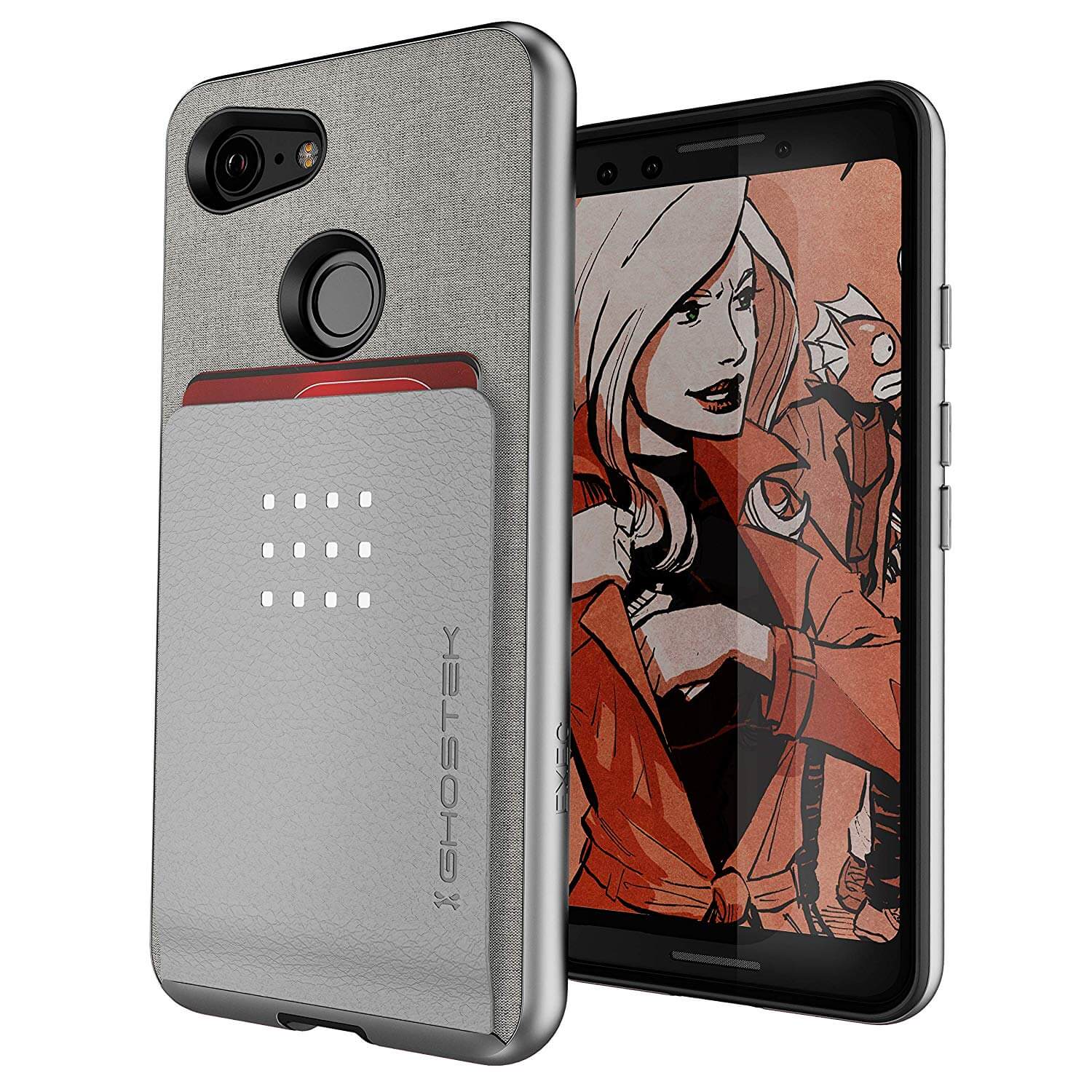 Google Pixel 3 Protective Wallet Case | Exec 2 Series [Silver]