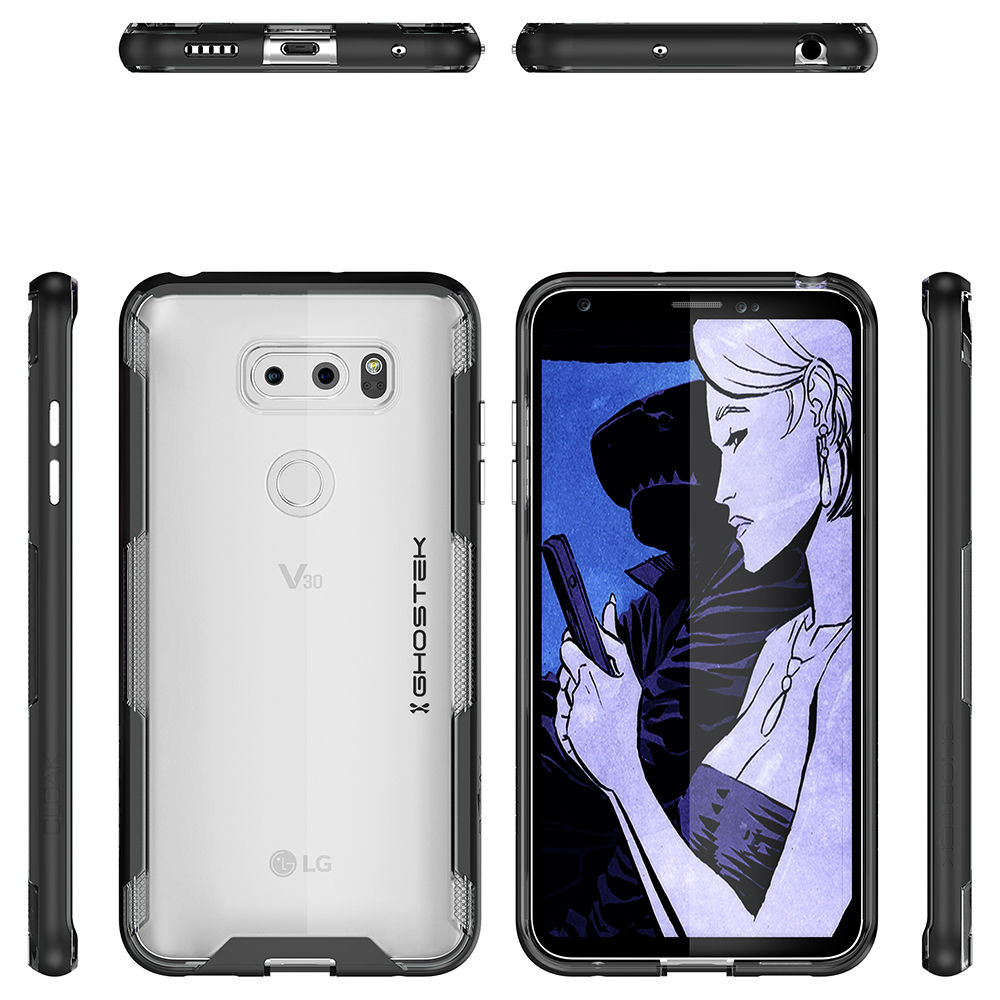 LG V30 Case, Ghostek Cloak 3 LG V30 Clear Transparent Bumper Case V30  | BLACK