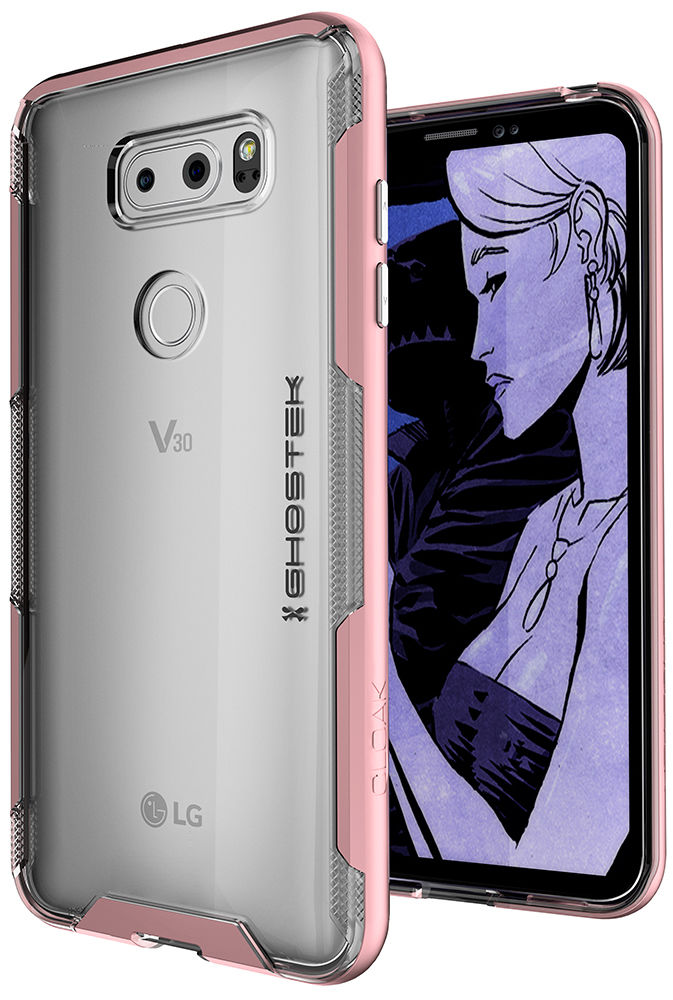 LG V30 Case, Ghostek Cloak 3 LG V30 Clear Transparent Bumper Case V30  | PINK