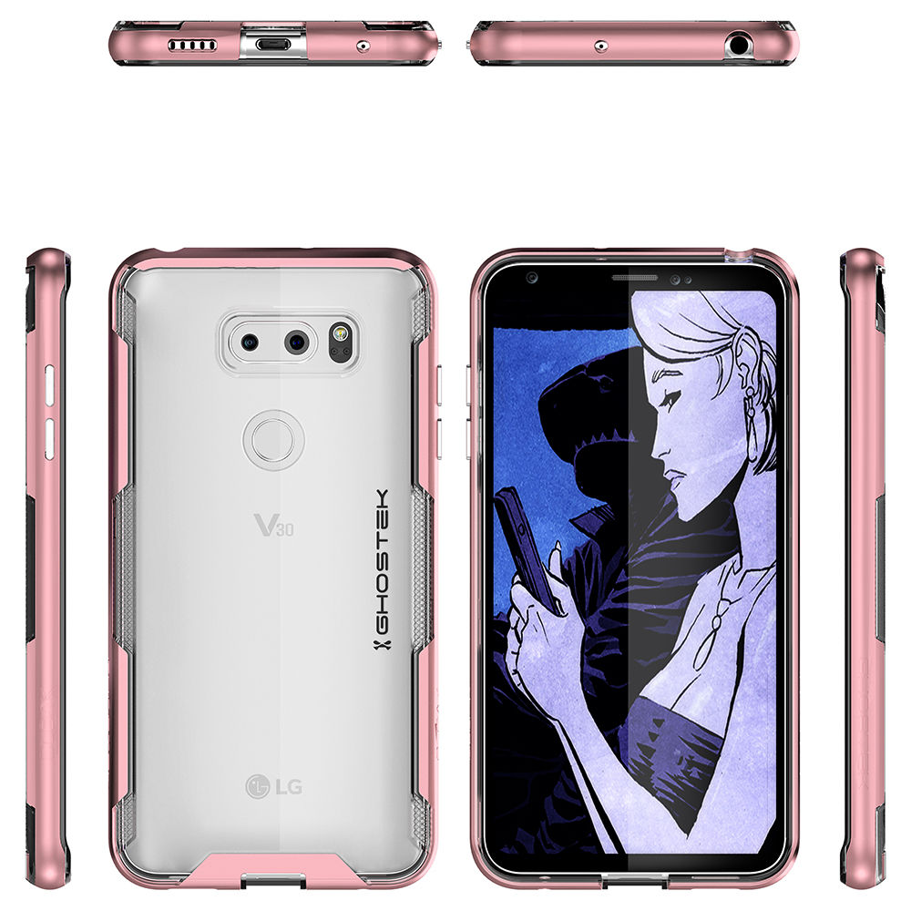 LG V30 Case, Ghostek Cloak 3 LG V30 Clear Transparent Bumper Case V30  | PINK