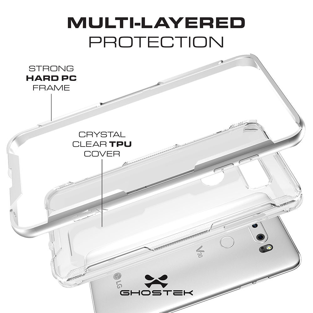 LG V30 Case, Ghostek Cloak 3 LG V30 Clear Transparent Bumper Case V30  | SILVER