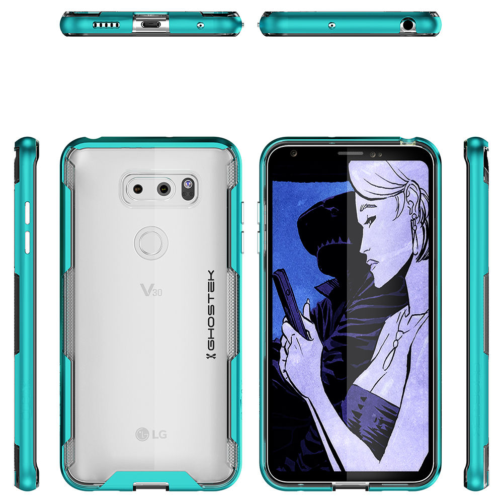 LG V30 Case, Ghostek Cloak 3 LG V30 Clear Transparent Bumper Case V30  | TEAL