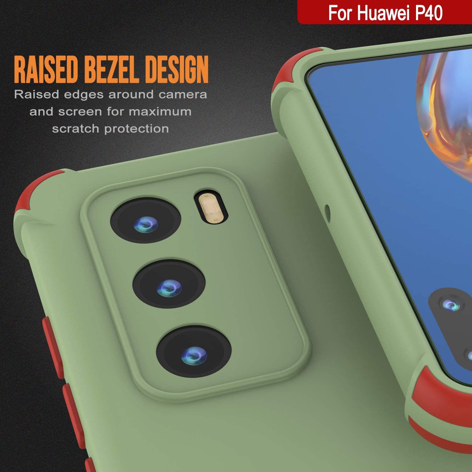 Punkcase Custodia Per Huawei P40 (2020) – Serie Sunshine, Morbida TPU Antiurto Con Angoli Ammortizzati, Ricarica Wireless, Verde Scuro, Sottile E Leggera
