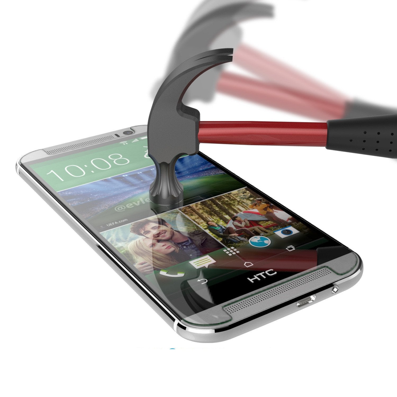 M8 Tempered Glass Screen Protector, Punkcase SHIELD for HTC One M8 0.33mm Thick 9H