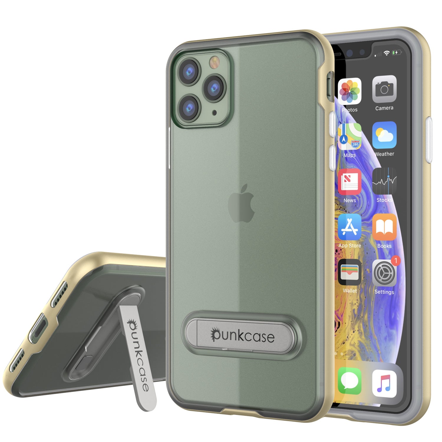 iPhone 11 Pro Max Case, PUNKcase [LUCID 3.0 Series] [Slim Fit] Armor Cover w/ Integrated Screen Protector [Gold]