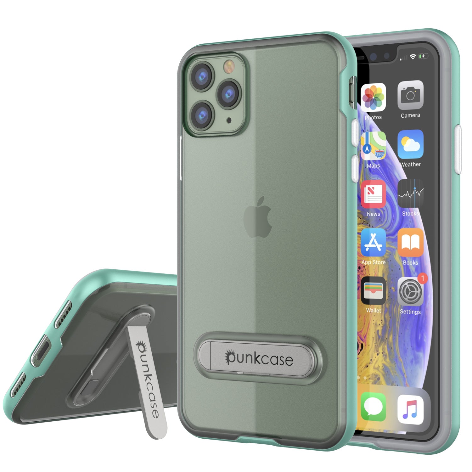 iPhone 11 Pro Max Case, PUNKcase [LUCID 3.0 Series] [Slim Fit] Armor Cover w/ Integrated Screen Protector [Teal]