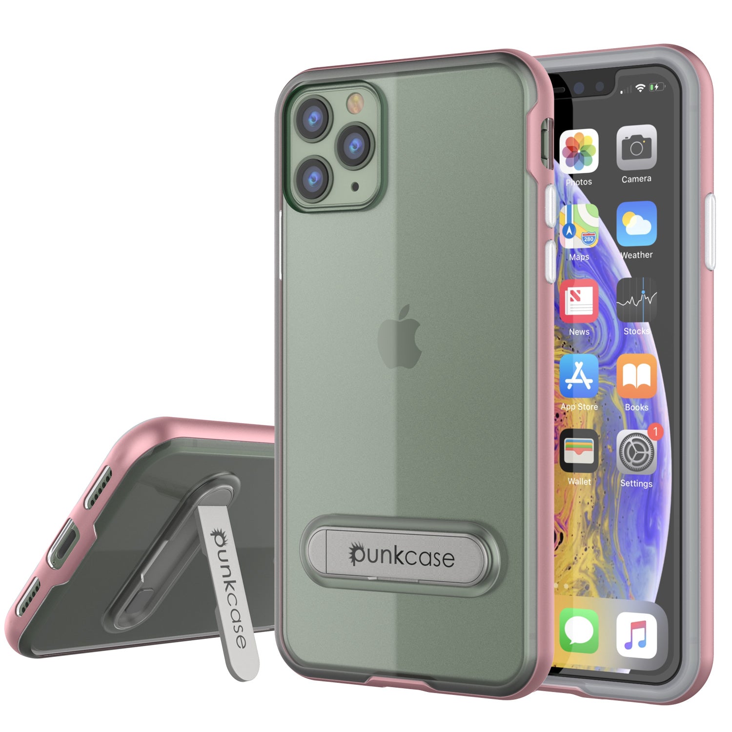 iPhone 11 Pro Max Case, PUNKcase [LUCID 3.0 Series] [Slim Fit] Armor Cover w/ Integrated Screen Protector [Rose Gold]