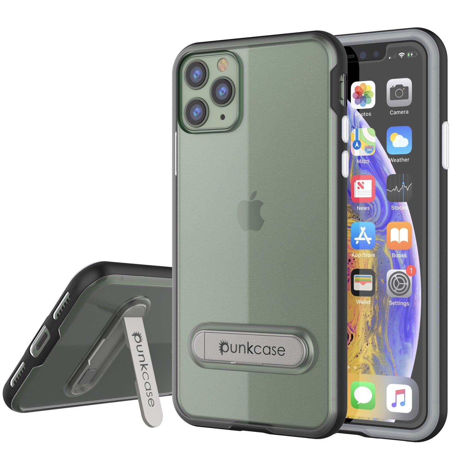 iPhone 11 Pro Case, PUNKcase [LUCID 3.0 Series] [Slim Fit] Armor Cover w/ Integrated Screen Protector [Black]