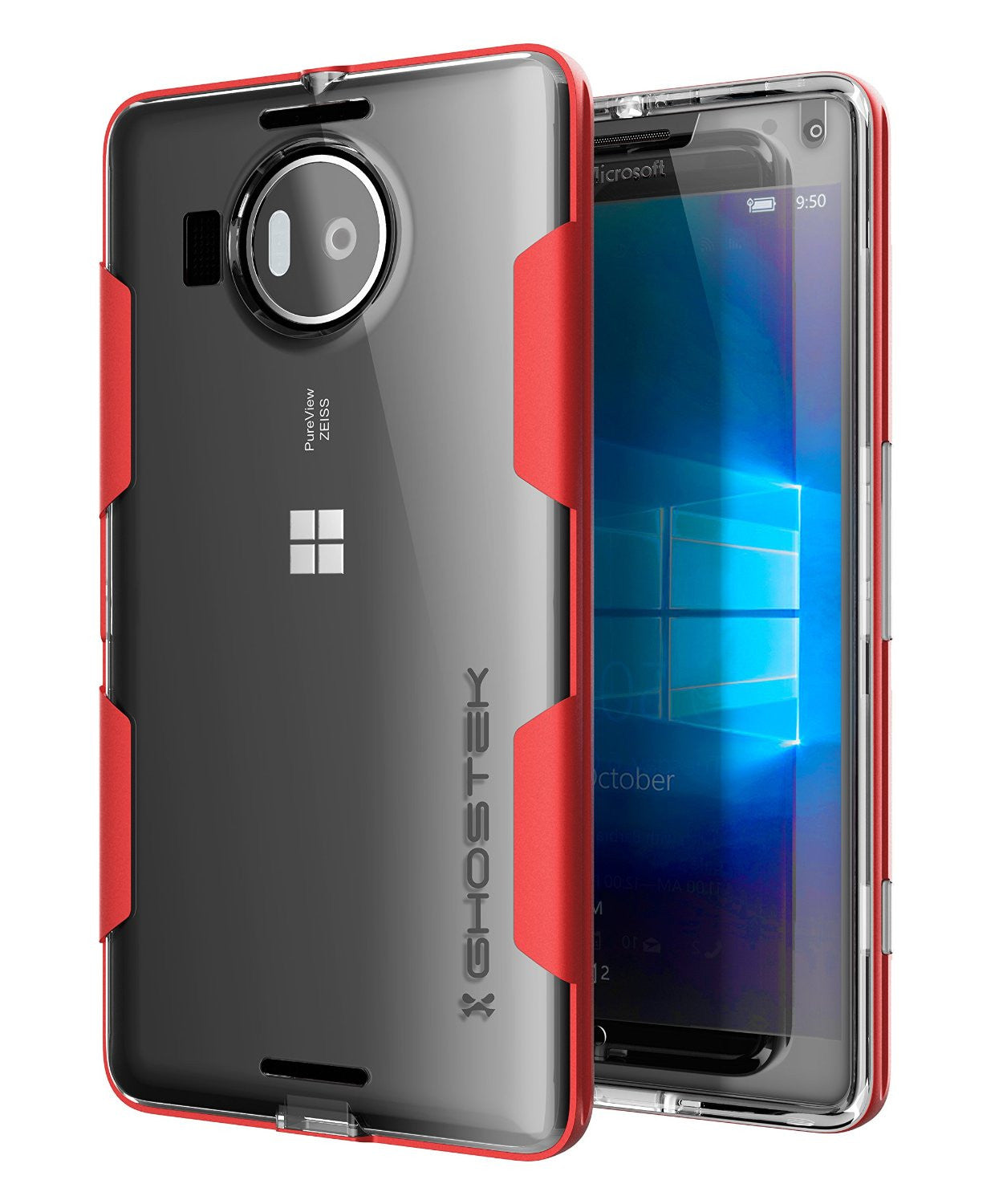 Microsoft 950 XL Case, Ghostek® Cloak Red Slim Hybrid Impact Armor | Lifetime Warranty Exchange