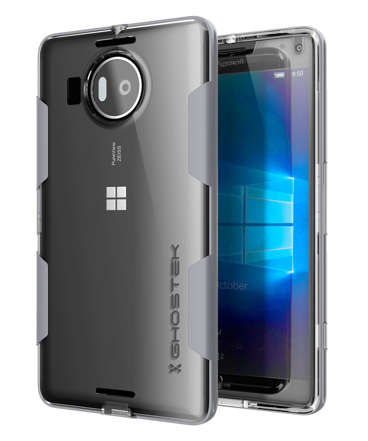 Microsoft 950 XL Case, Ghostek® Cloak Silver Slim Hybrid Impact Armor | Lifetime Warranty Exchange