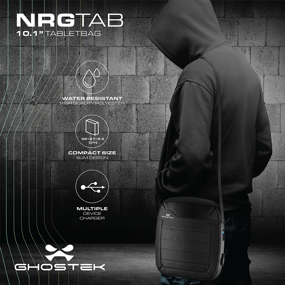 Ghostek NRGtab Series Tablet Bag + 16,000mAh Battery Power Bank with USB Ports | Water Resistant